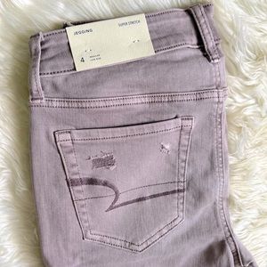 AEO SUPER STRETCH JEGGING :: SIZE 4 :: MAUVE PINK PURPLE